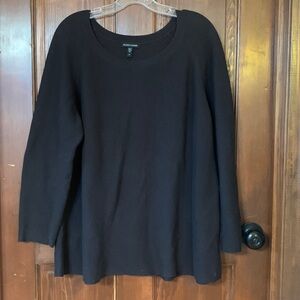 EILEEN FISHER CHOCOLATE BROWN 100% PERUVIAN COTTON FLOWY TOP